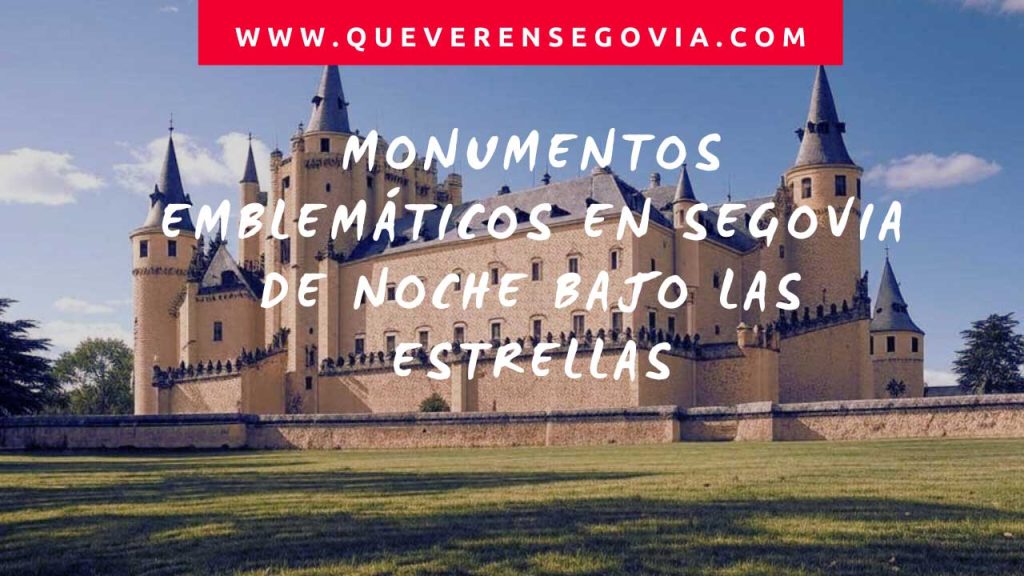 Monumentos emblemáticos en Segovia de noche bajo las estrellas