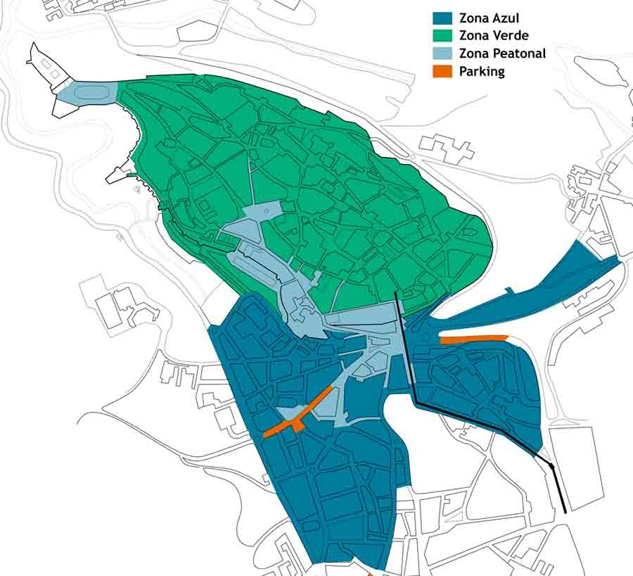 Mapa de la Zona Azul y Zona Verde de Segovia